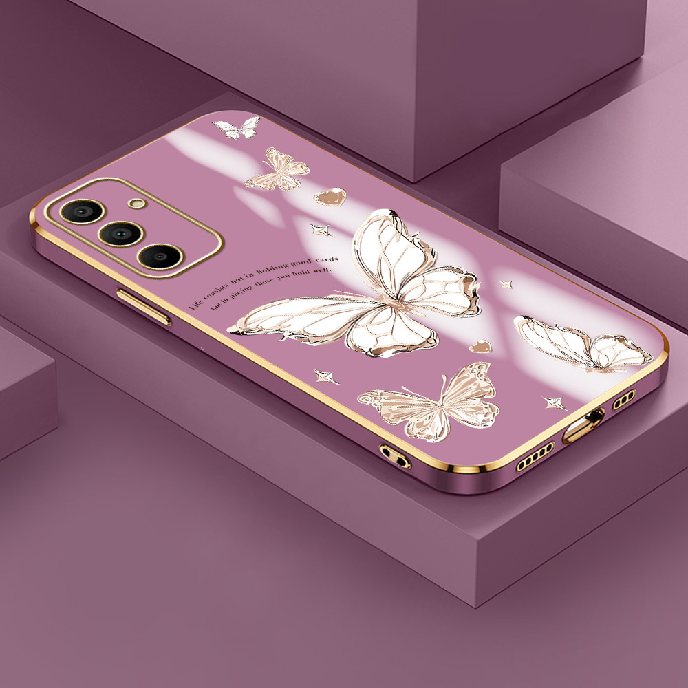 Capinha Para Samsung Galaxy A15 4G 5G Case Borboleta Soft Shiny Capa De Celular