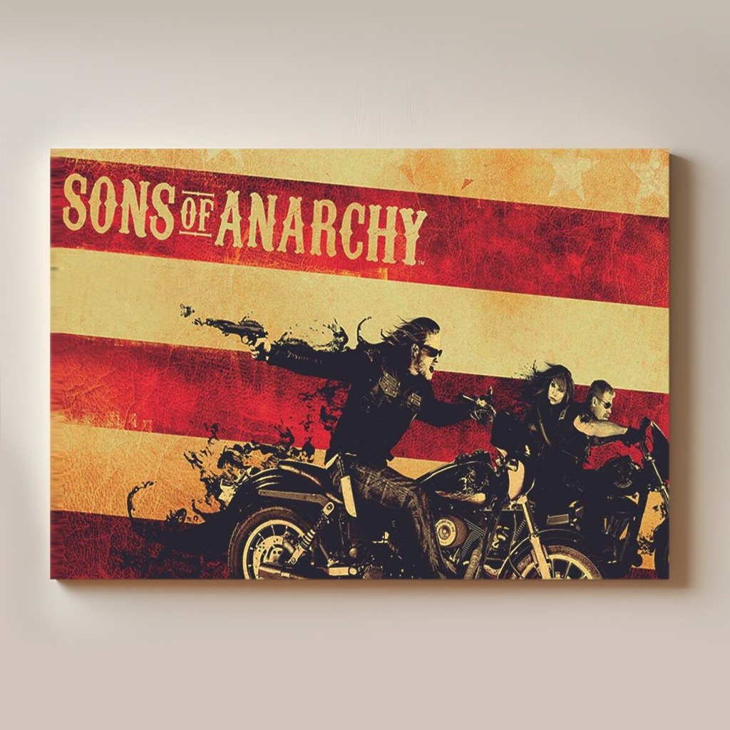 Placa Decorativa Sons Of Anarchy 2 (Quadro Placas Decorativas MDF de Cinema, Ação e Aventura)