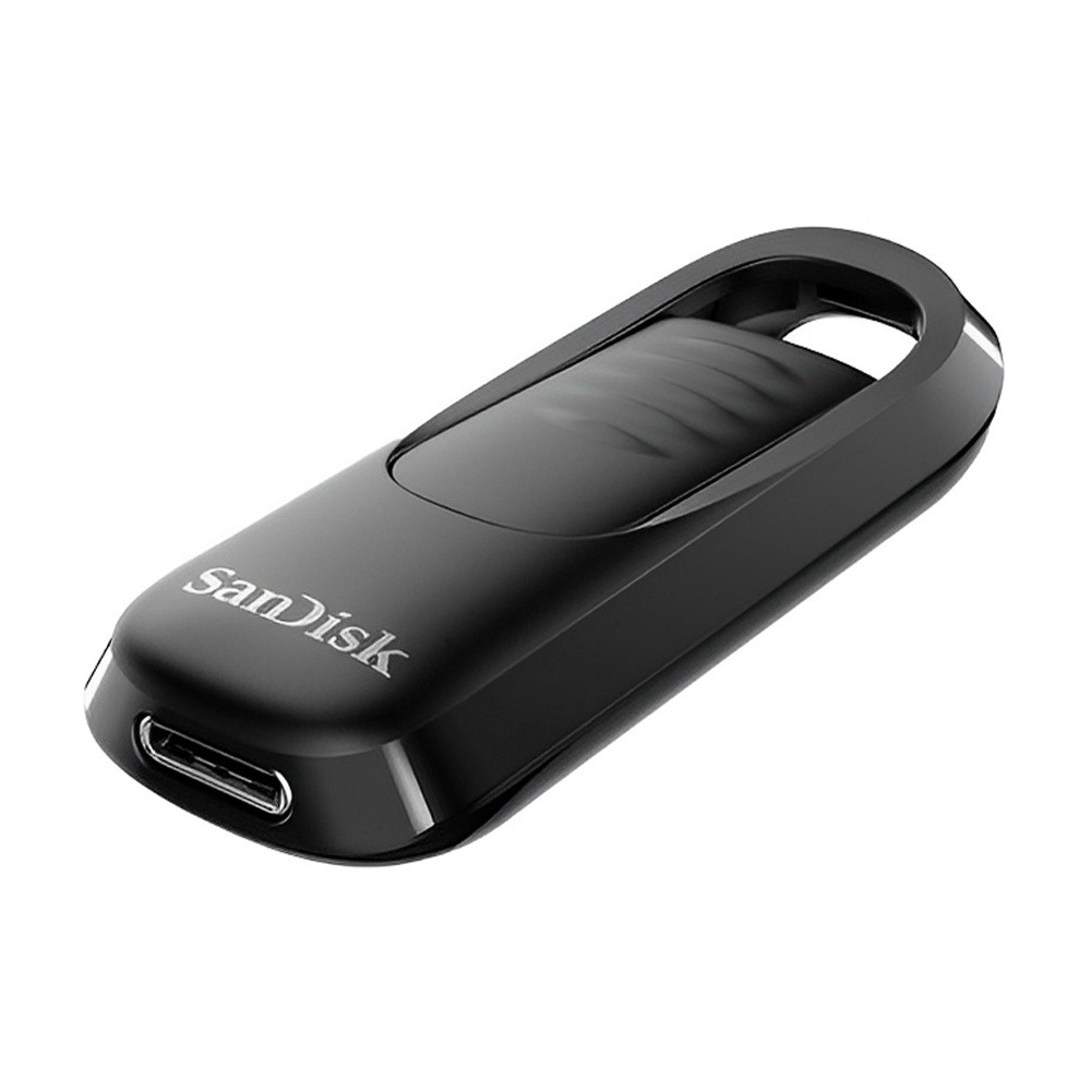 Pen Drive Sandisk 128gb Usb C 3.2 Ultra Slider Preto - detalhe