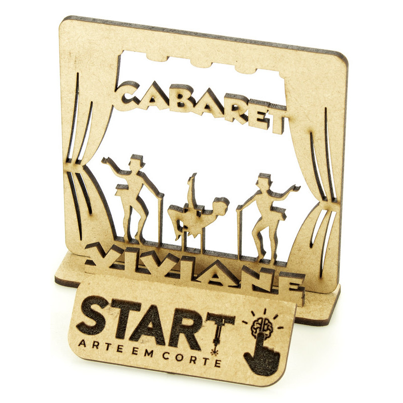 10 Centro De Mesa Cabaret Cabare Personalizado Mdf Cru Decoração Festa Lembrança
