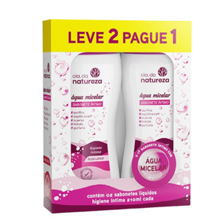 LEVE DOIS PAGUE UM Cia da Natureza Combo Sabonete Líquido Íntimo Água Micelar (2x210ml) em Oferta na Shopee