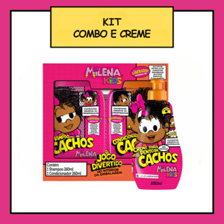Kit Milena Kids Combo Shampoo e Condicionador + Creme para Pentear Cacheados e Crespos em Oferta na Shopee