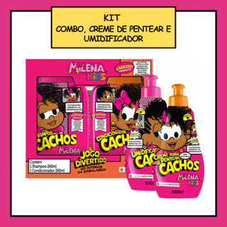 Kit Milena Kids Combo Shampoo e Condicionador + Creme Pentear + Umidificador de Cachos Cacheados e Crespos em Oferta na Shopee