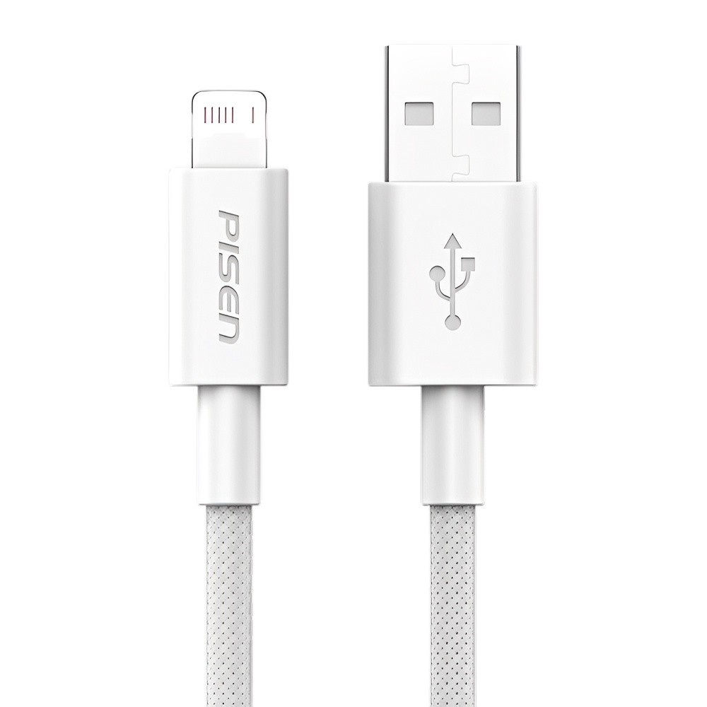 Cabo USB A/Lightning Pisen Macho/Macho 480Mbs 2M Cinza