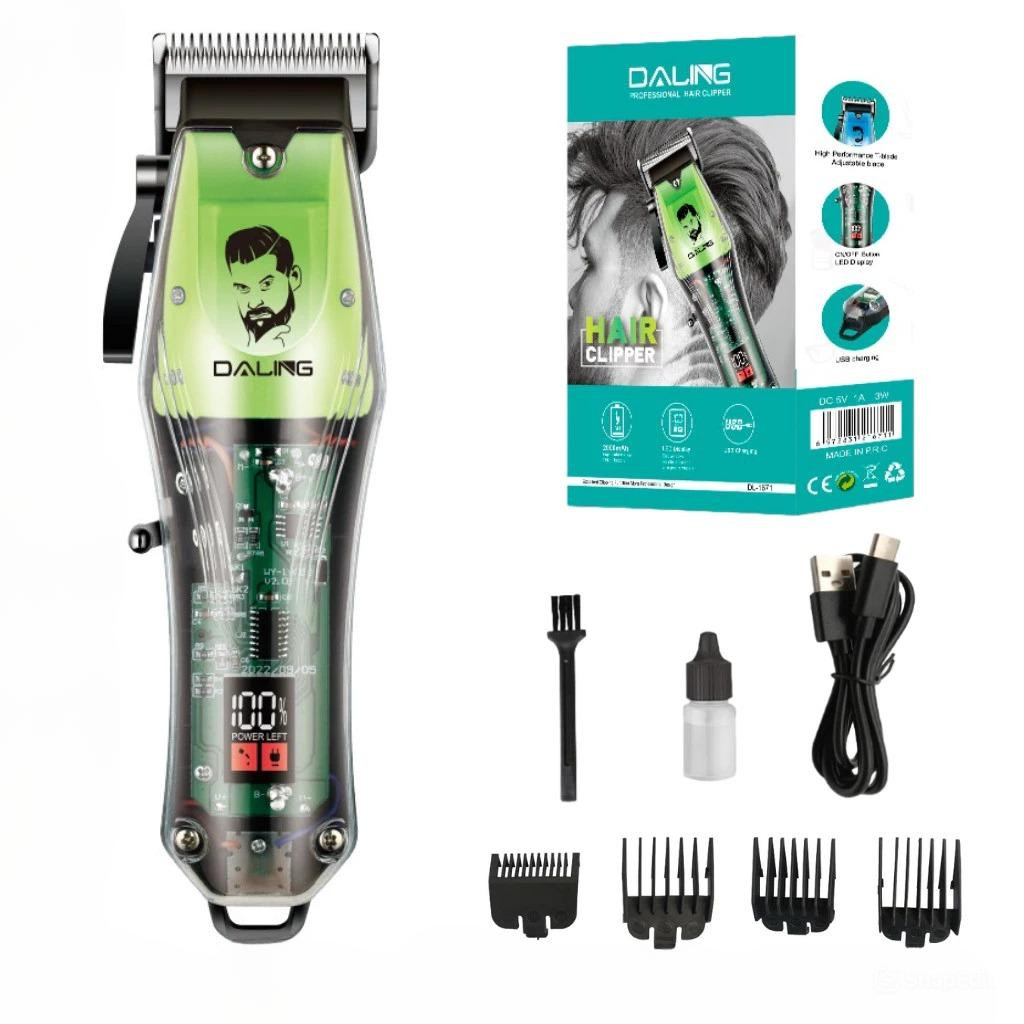 Máquina de Cortar Cabelo Daling DL-1671 - Barbeador Profissional Sem Fio Bivolt