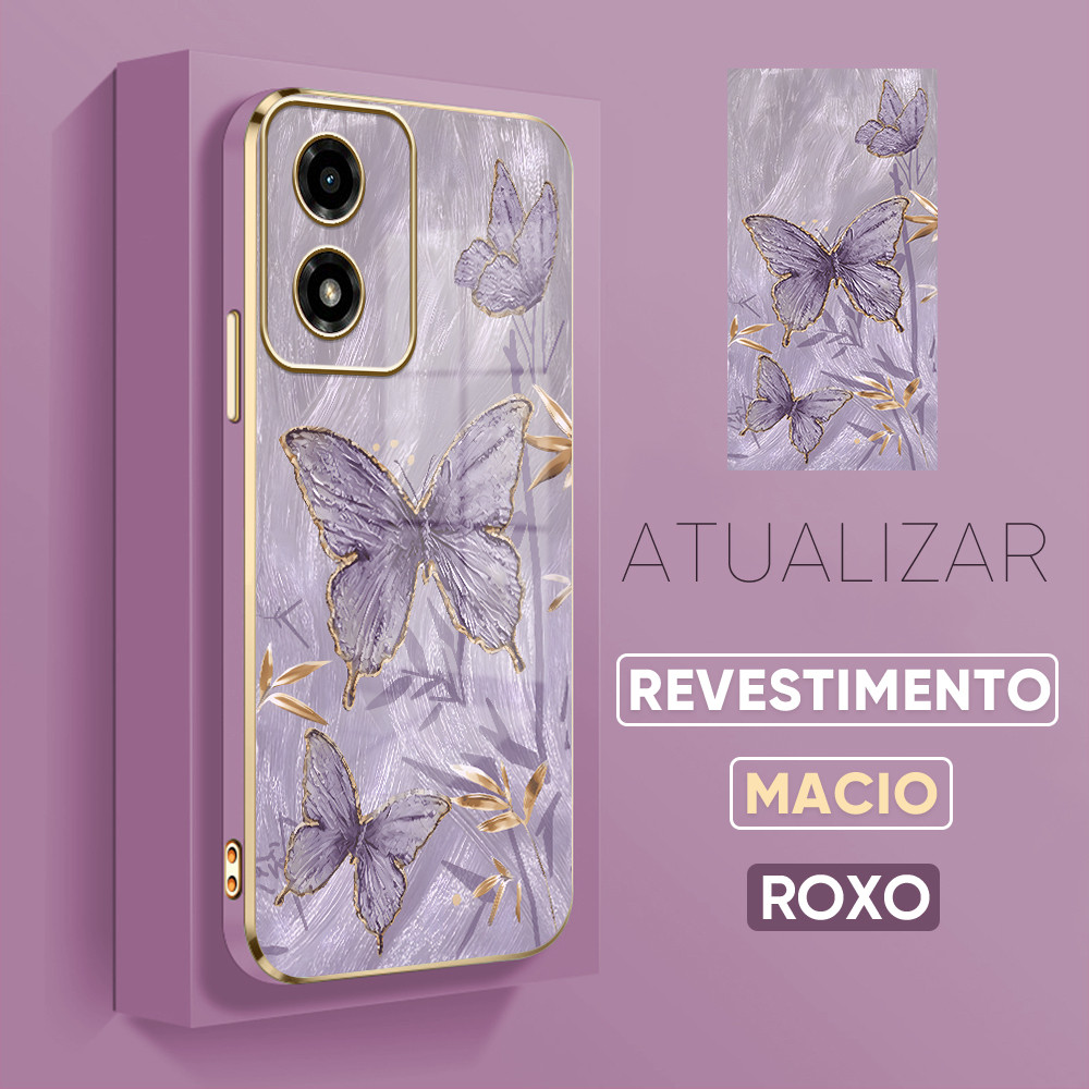 Capinha Para Motorola Moto G04 G04S E14 Macia Celular De Borboleta 1657 DD