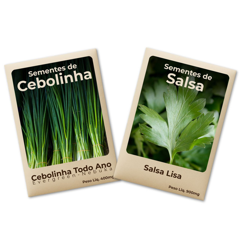Sementes Cebolinha e Salsa Alta Germinação Cultivo Fácil e Produtivo -Leve 2 Pct em Oferta na Shopee
