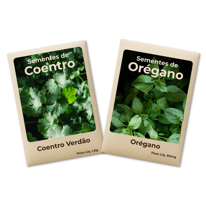 Sementes Coentro-Orégano Plante o Ano Todo Cultivo Fácil e Produtivo -Kit 2 Pct