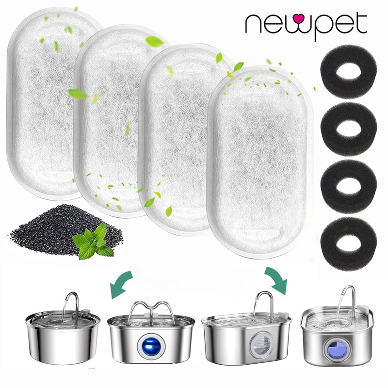 Newpet Filtros De Fonte Para Gatos Filtro De Água Substituição Com Algodão De Gato gelat