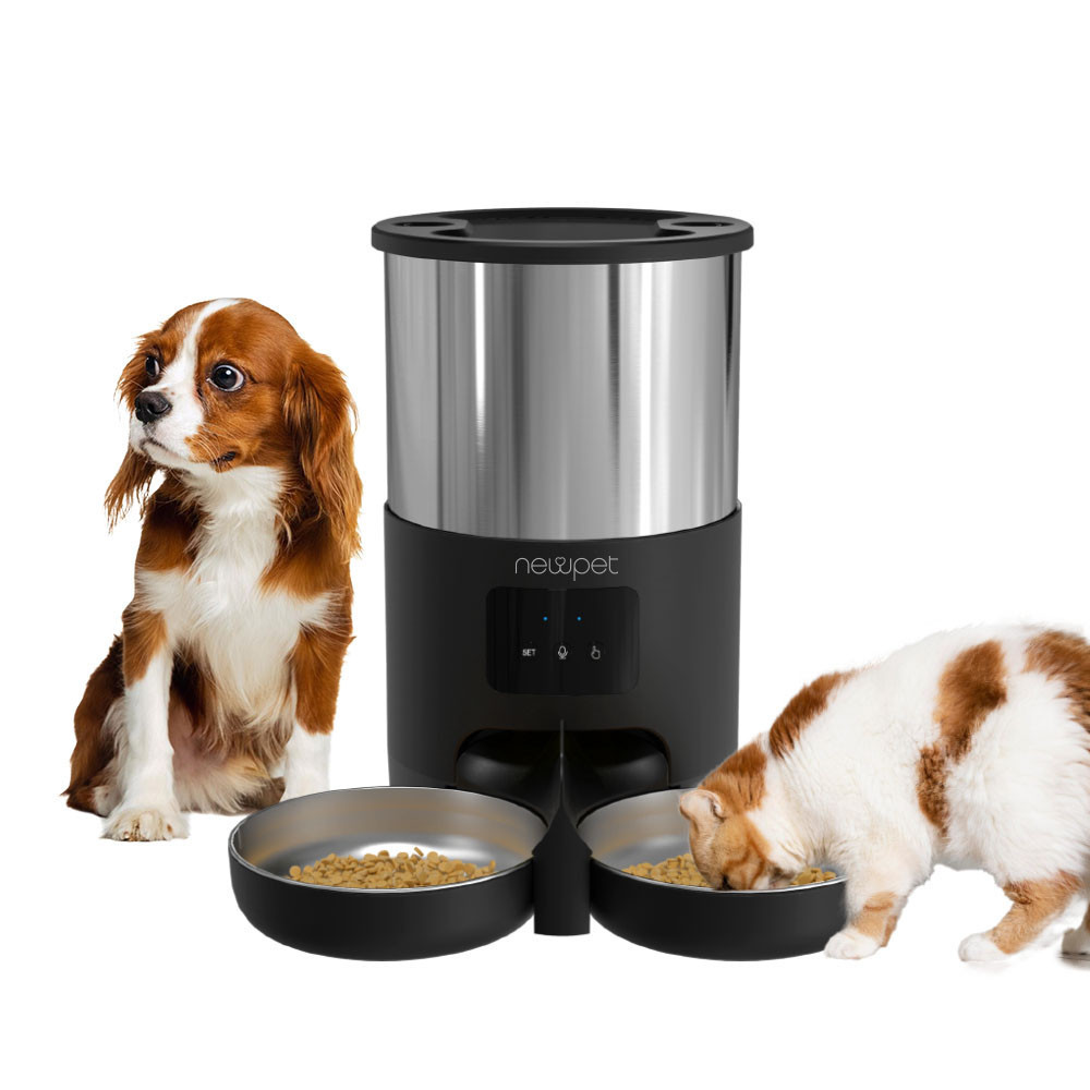 Newpet Alimentador Automático Para Animais 5L  Gatos Inteligente Cães Dispensador WiFi Timing De Aço Inox -Bivolt em Oferta na Shopee