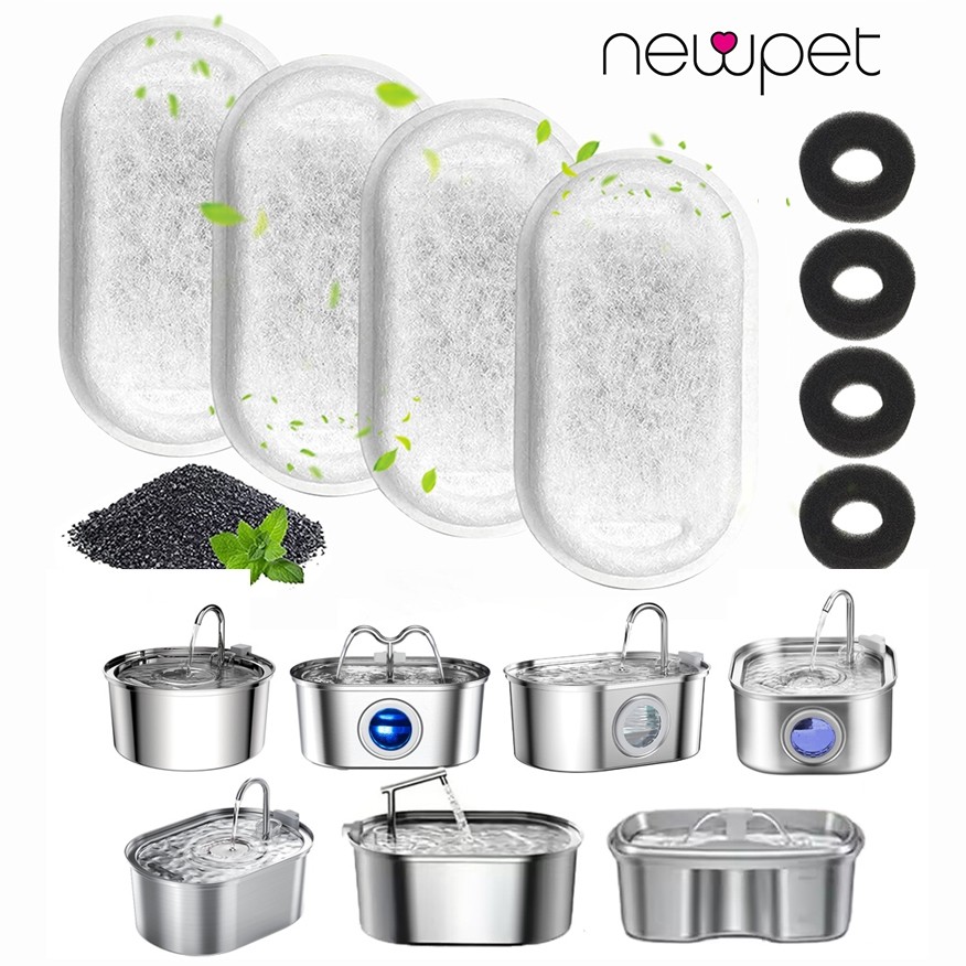 Newpet 4 Peça Filtros De Água Para Gatos Substituição De Filtro Manter Animais De Estimação Acessórios