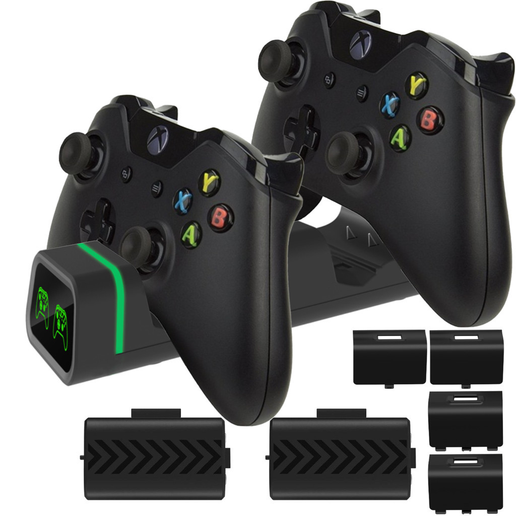 Carregador Dock Duplo Compatível com Controle Manete Xbox One Séries S / X + 2 Baterias 800mah