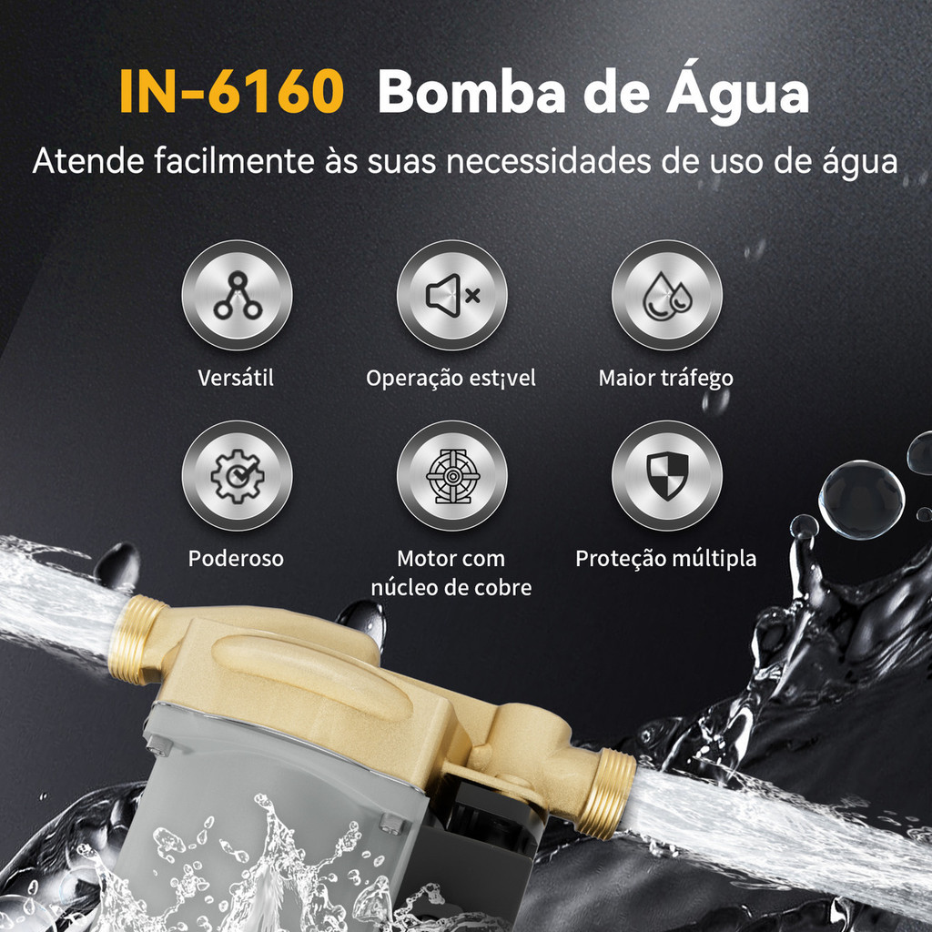 Intelar Pressurizadora de Água quente e fria 160wats 1800l/h 220v