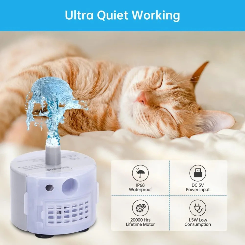 Newpet USB Water Pump for Pet Fountain Bomba submersível para Cat Water Drinker Bomba