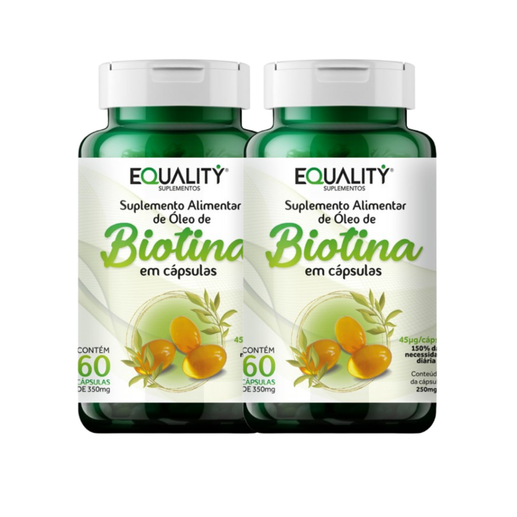 Biotina Super Concentrada - Kit 2 Potes 60 Cápsulas 150% V.D. (Valores diários)