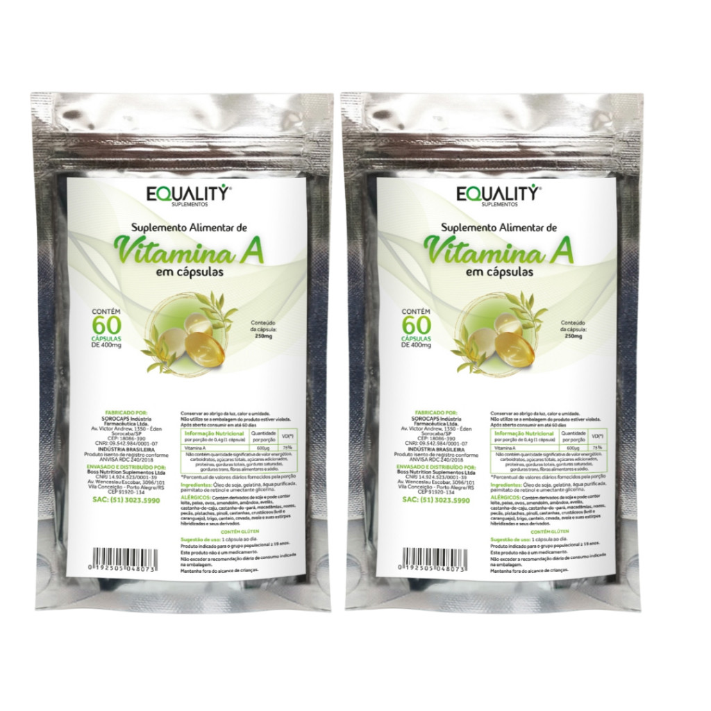 Vitamina A 600mcg - 2000ui - Kit 2 Refis 60 Cápsulas em Oferta na Shopee