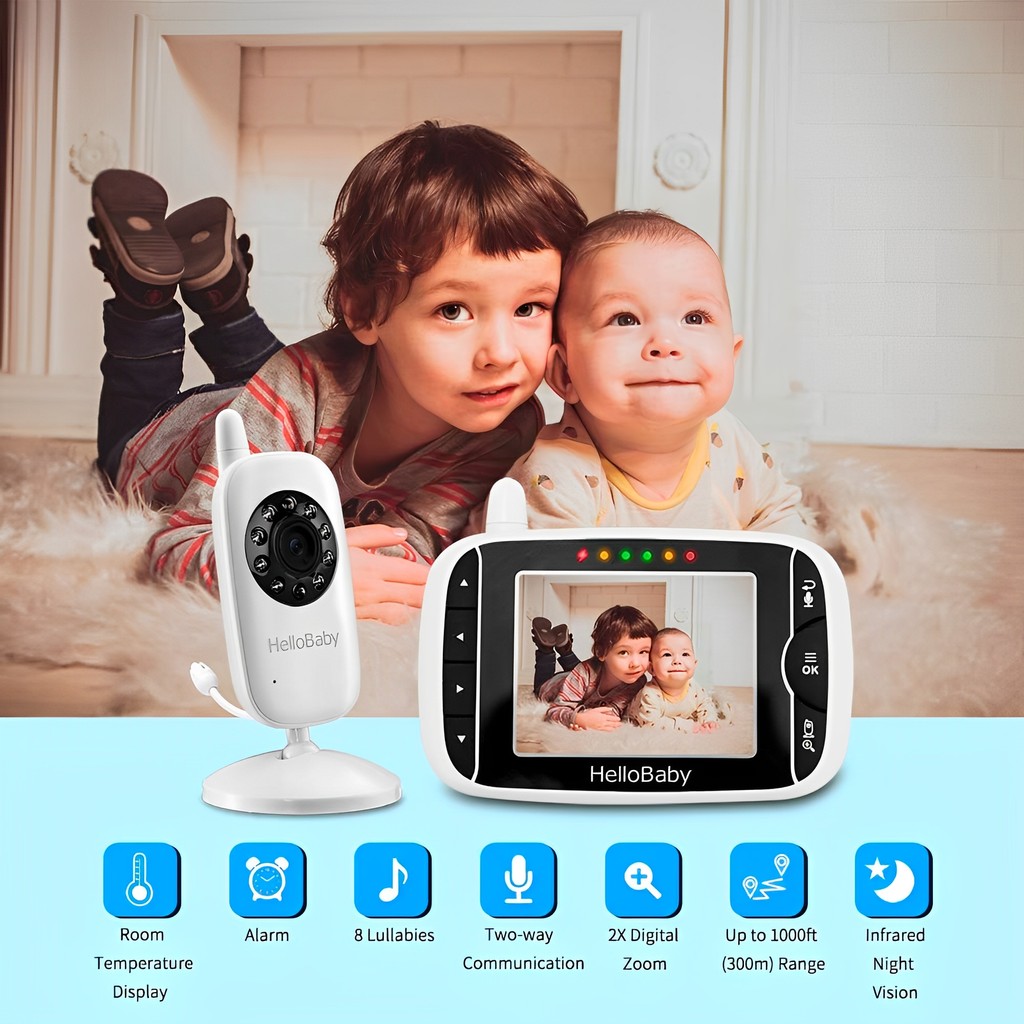 Babá Eletrônica HB32, Tela LCD 3.2", Função de Comunicação Bidirecional, Cor Branco em Oferta na Shopee