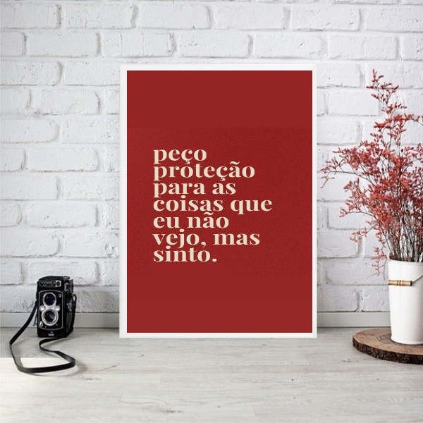 Imagem Quadro Decorativo Proteção Espiritual - Moldura Branca