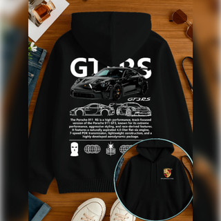 Moletom Canguru Feminino Estampada Carros GT3 RS % Poliester 50% Algodão Unissex Masculino