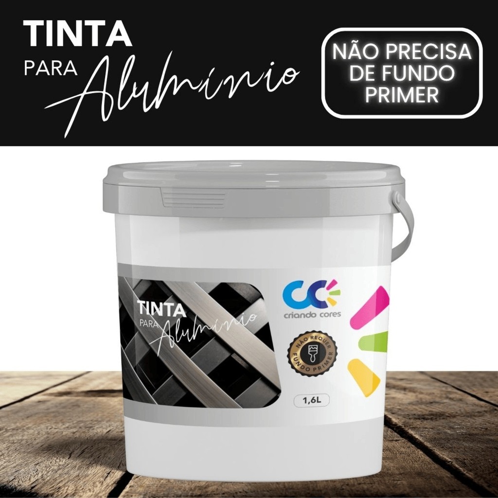 Tinta para Aluminio Branco 1,6 Kg Pintar Porta Portão e Grade Alta Aderência Sem Primer Promoção