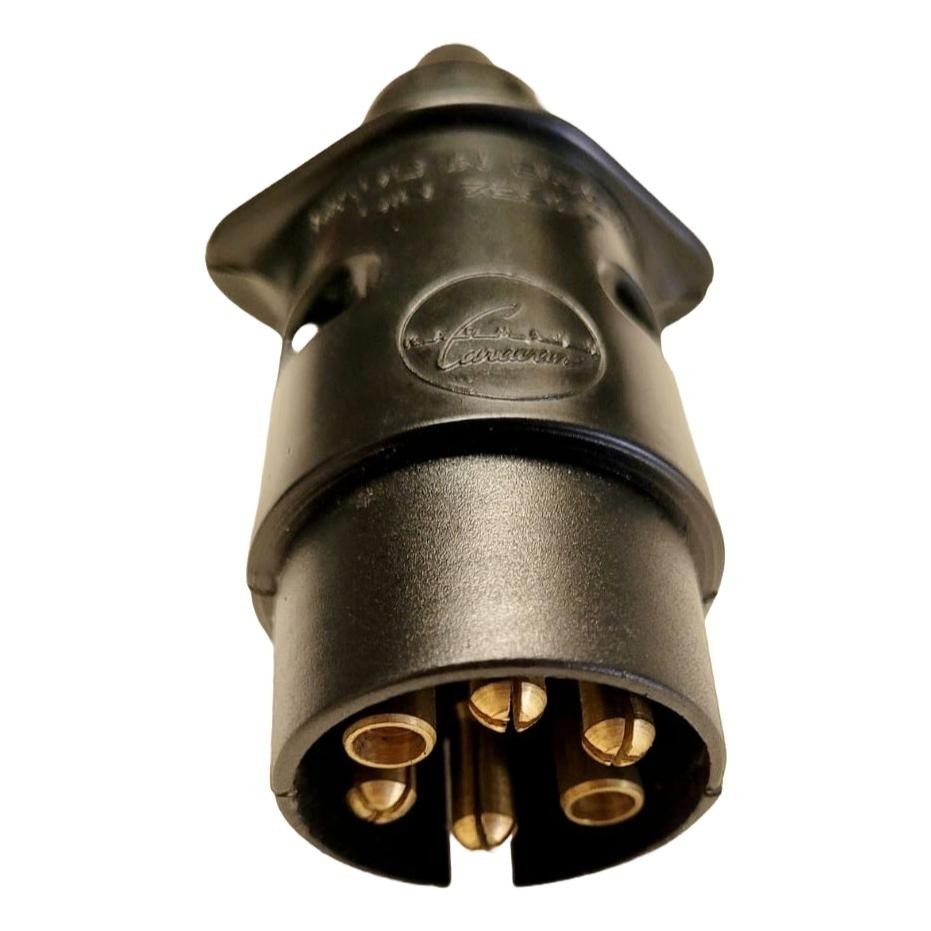 Tomada Plug Engate Carreta Macho 6 Polos Universal Preto