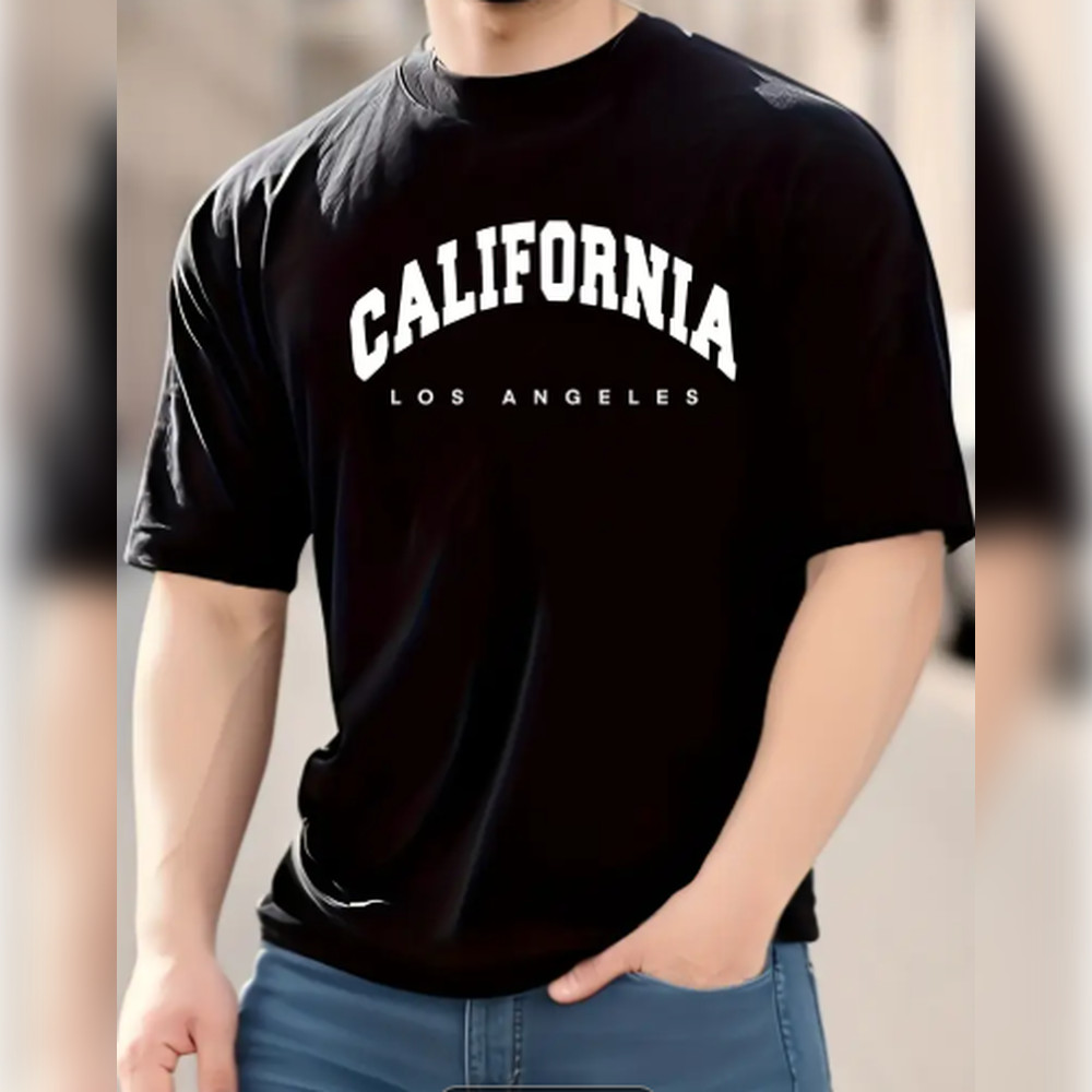 Camisetas masculinas casuais com estampas gráficas da moda da Califórnia, confortáveis e com mangas curtas, principais 