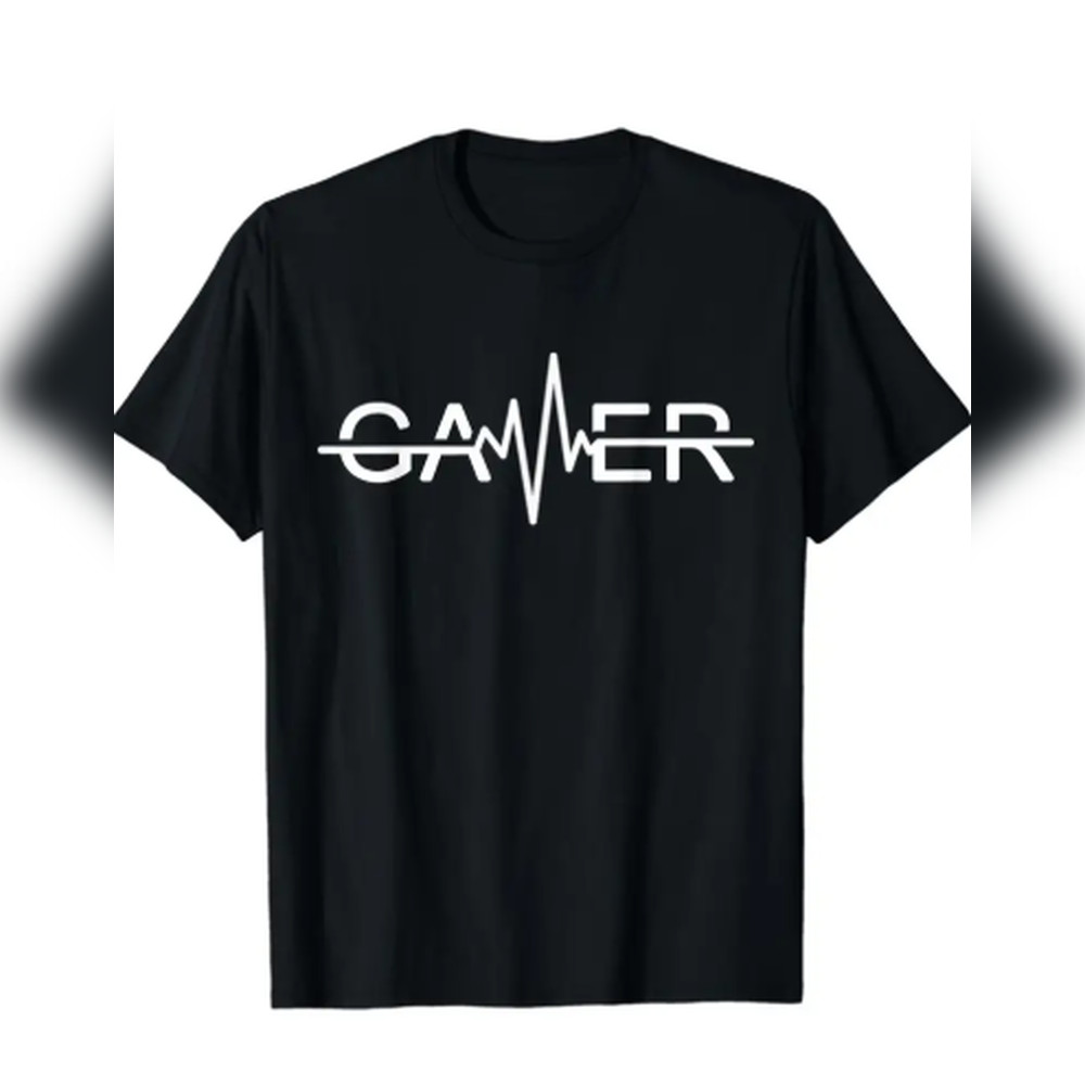 Camiseta Esportiva De Verão Masculina Com Estampa De Jogador De Videogame, Gola Redonda, Mangas Curtas, Confortável E V