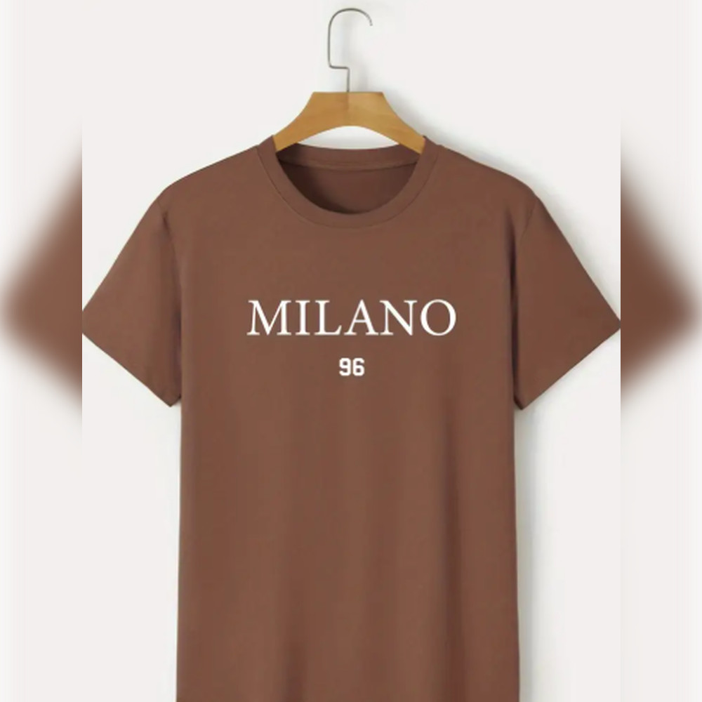 Camiseta Milano, Gola Redonda De Verão, Camiseta Masculina De Manga Curta, Vestuário Casual, Roupas Masculinas