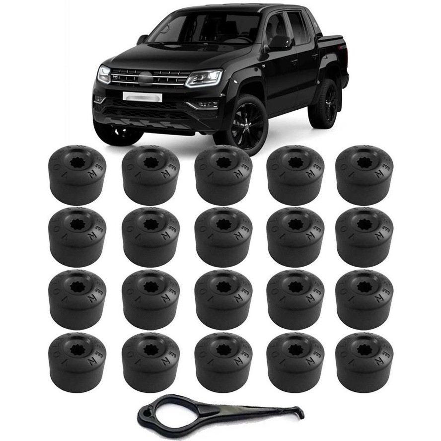 Capa Parafuso Amarok de Roda Kit Com 20 Pecas Chave 19mm