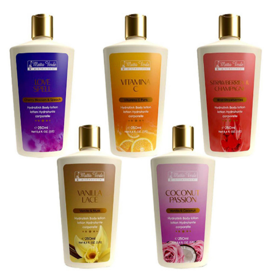 Matto Verde Hidratante Corporal Love Spell, Vanilla Lace, Strawberries e Vitamina C 250g