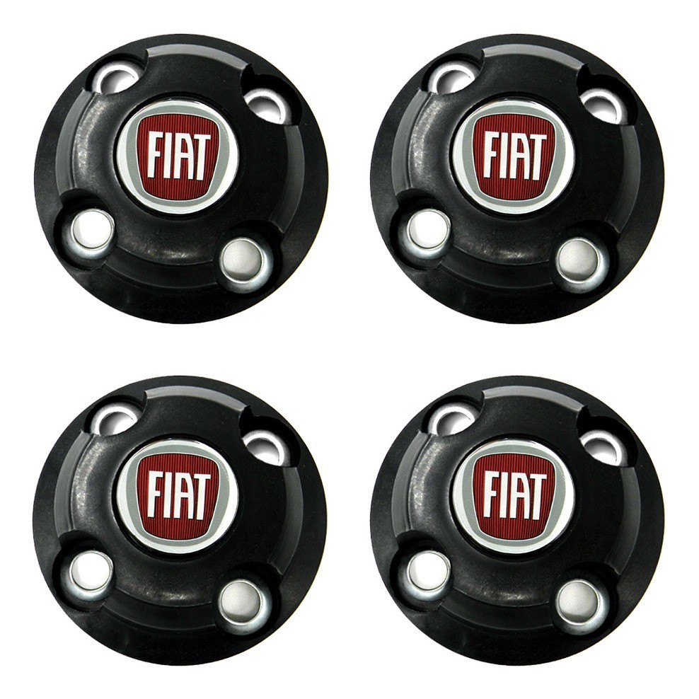 Jogo Calotinhas Centrais Fiat Aro 13 14 15 UNO /PALIO/FIORINO/ PUNTO/SIENA FIAT LANÇAMENTO LOGO VERMELHO