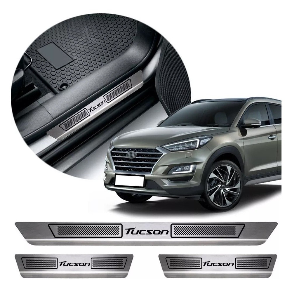 Soleira De Aço Inox Hyundai Tucson 2015 A 2019 Sl048
