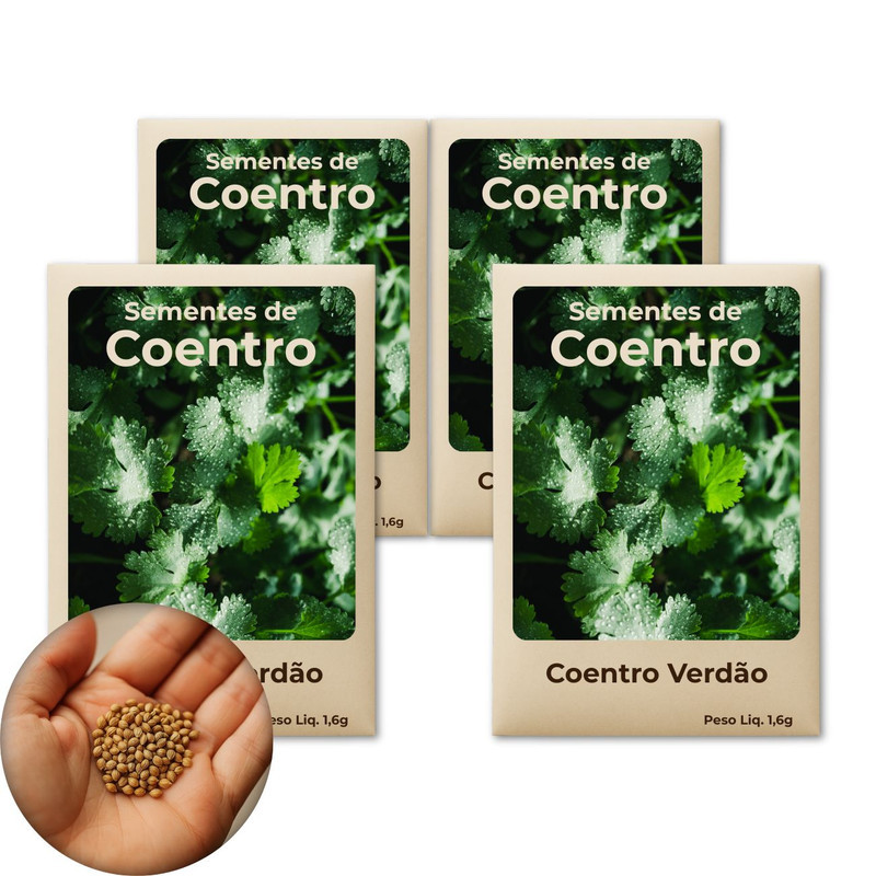 Comprar Semente De Coentro Verdão Ideal Para Quem Quer Cultivar Temperos Frescos - Leve 4 Pct em Oferta na Shopee