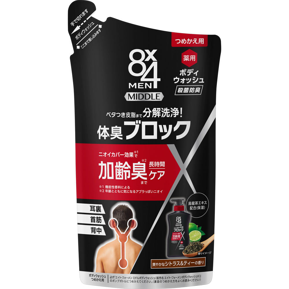 KAO 8x4 MEN 8x4 Men Middle Body Wash Refill 300mL (Quasi-drug) Whole body cleanser Body Care