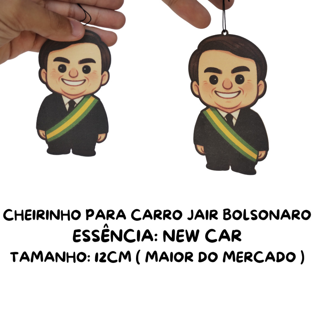 4x Aromatizante Bolsonaro Cheirinho Carro New Car (Estilo Little Trees)