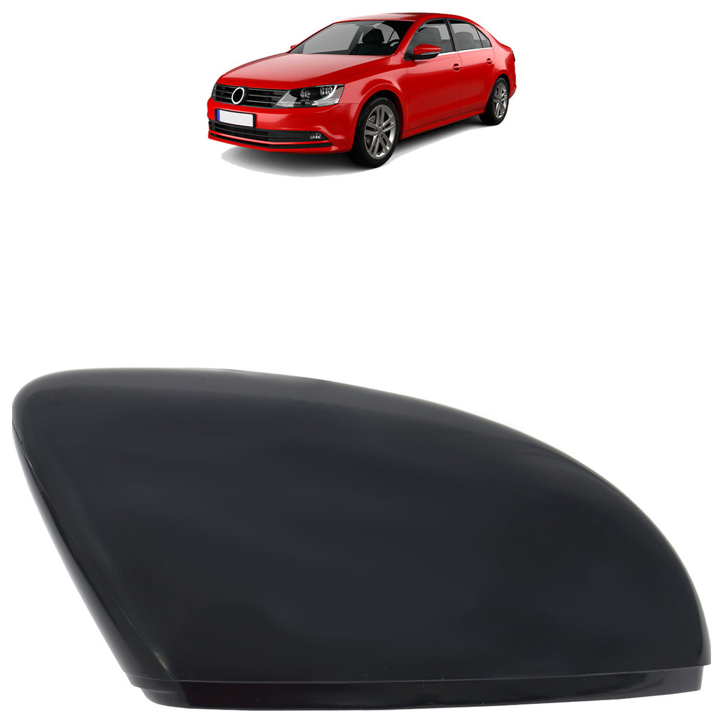 Capa Retrovisor Jetta 2011 2012 2013 2014 2015 2016 2017 2018 2019 Black Piano Liso