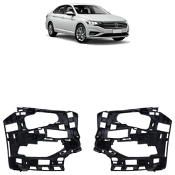 Par Suporte Farol Milha Auxiliar Jetta 2019 2020 2021 2022 Preto Liso