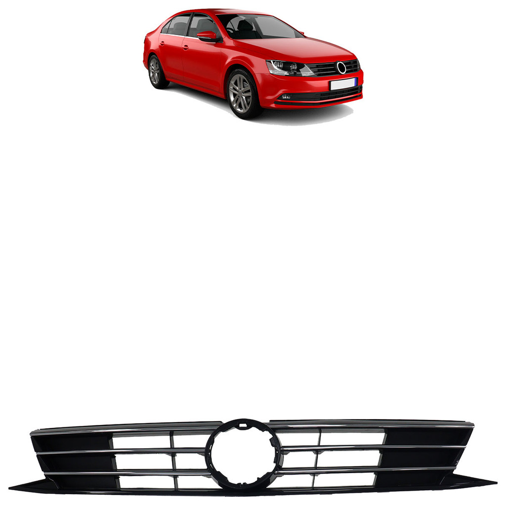 Grade Dianteira Jetta 2015 2016 2017 2018 Central Black Piano em Oferta na Shopee