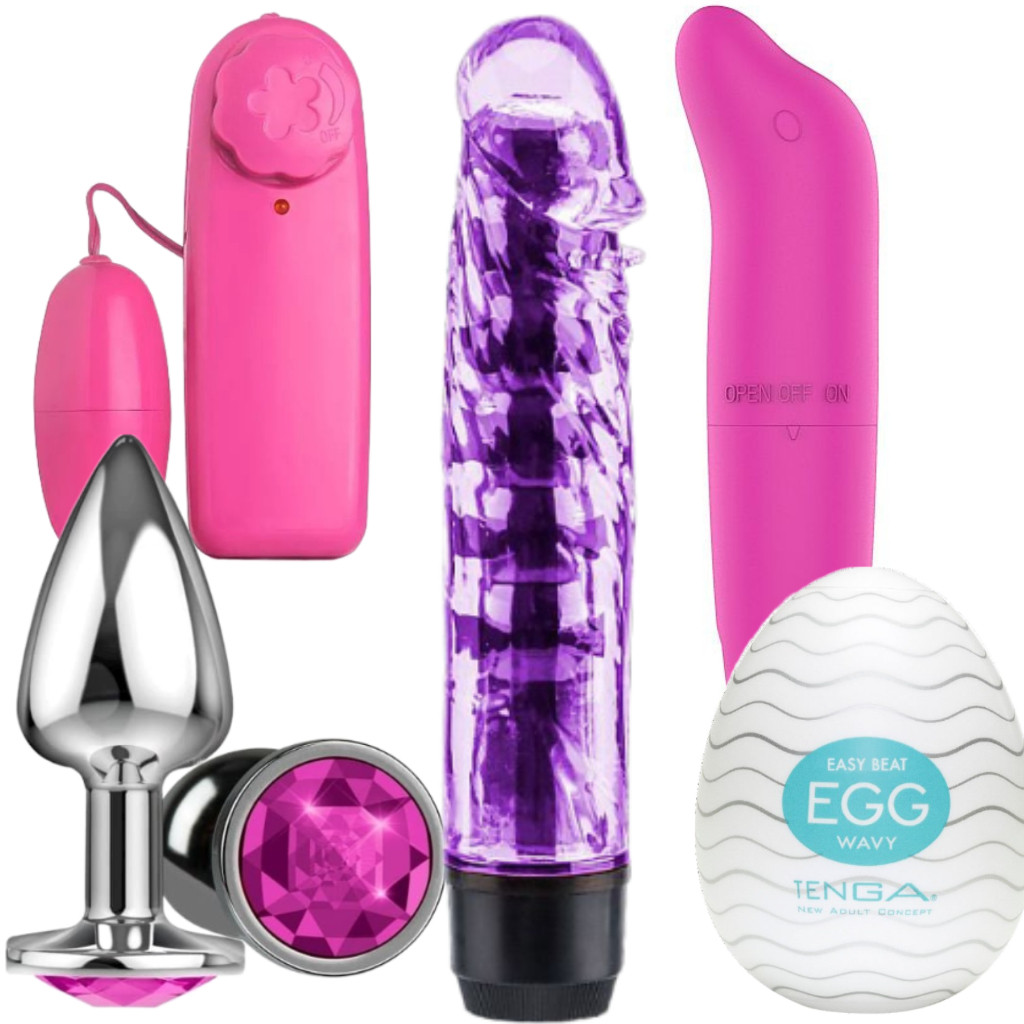 KIT SEX SHOP Vibrador Golfinho + Vibro Bullet + Personal Vibrador Feminino + Plug Anal + Masturbador em Oferta na Shopee
