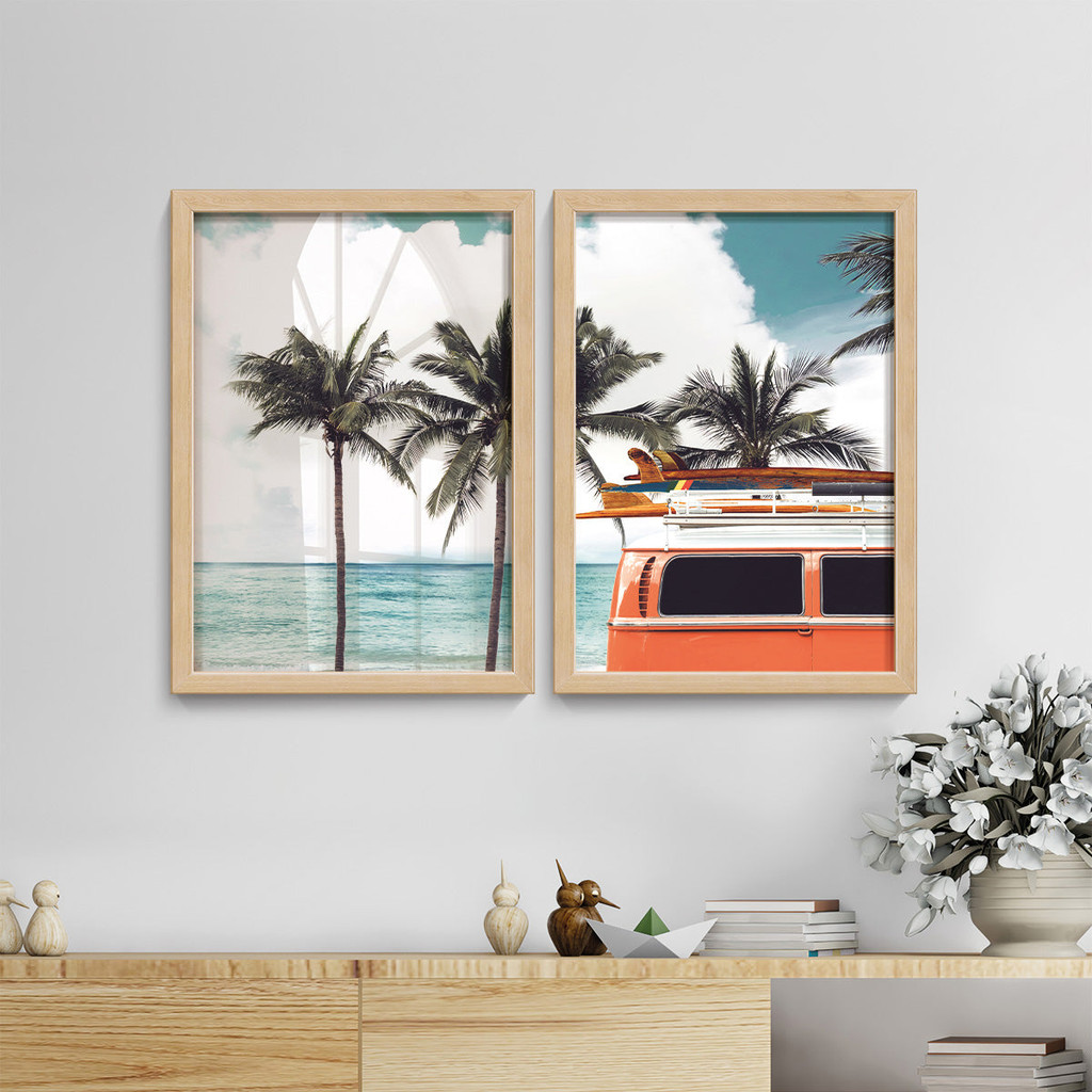 Quadro para Sala de Estar Praia Surf Prança Moderno Barato Pousada Hotel Chalé Praiano Moldura