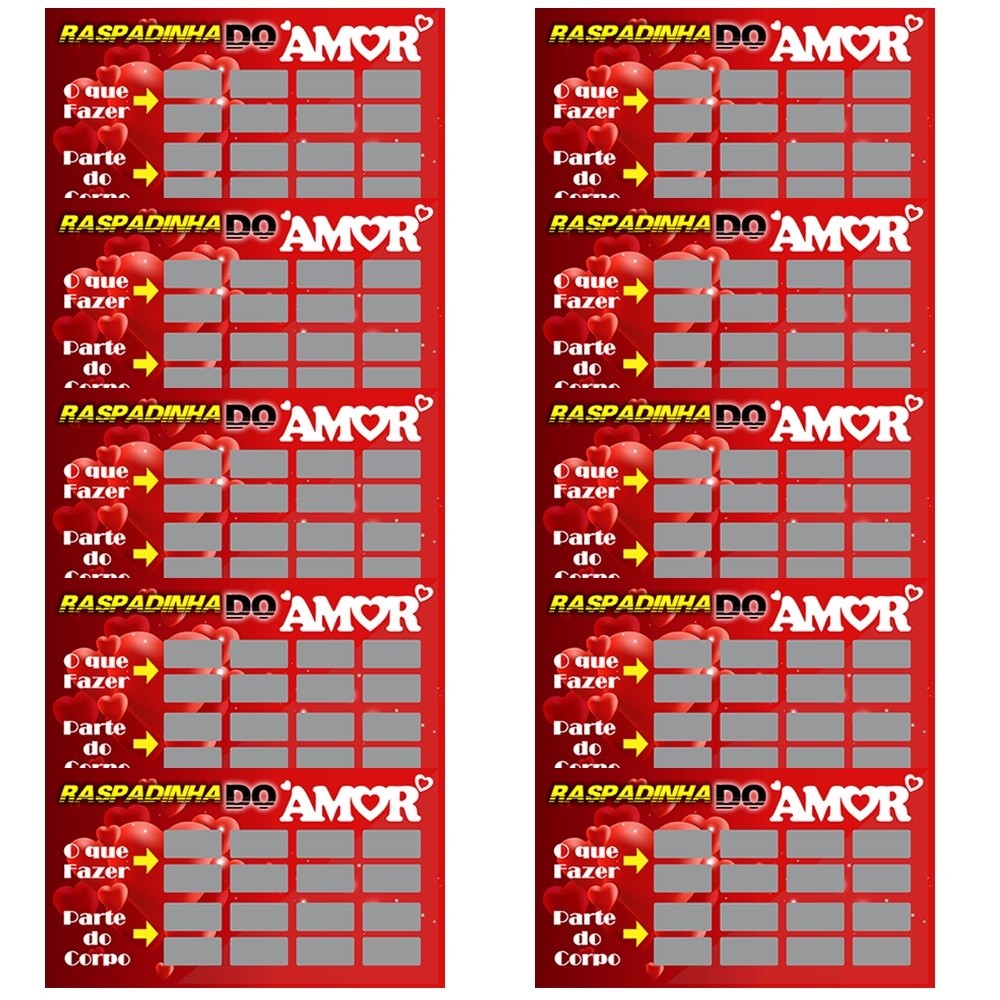 KIT SEX SHOP 10 RASPADINHA DO AMOR SEXY em Oferta na Shopee
