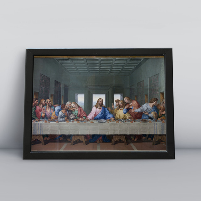Quadro com moldura Ultima Ceia 01 H Ultima-Ceia-01-H-M1