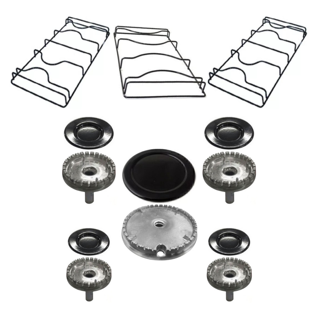 Queimador + Espalhador + Grelha Fogão Atlas New Fastcook 5B 1G 2M 2P Diâm do Espalhador Gd Ø 11,7  Md Ø 8,0  Pq Ø 6,8 Cm