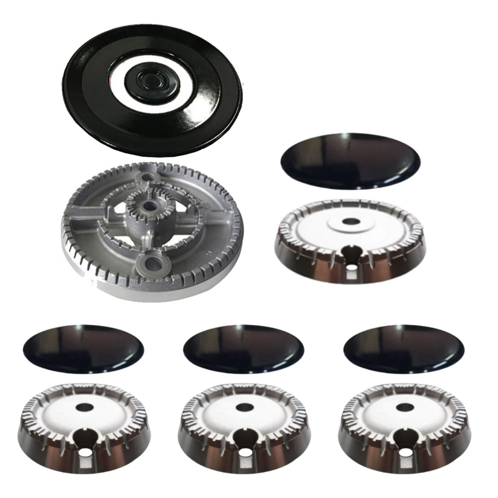 Kit Queimador + Espalhador Fogão Atlas U.Top Glass 5 Bc 1TC 1G 3P Diâm do Espalhador Gt Ø 13,8 - Md. Ø 9,7 - Pq Ø 7,3 Cm