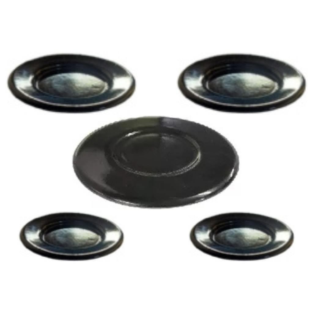 Kit Espalhadores Fogão Atlas Atenas Glass 5 Bocas 1G 2M 2P  Diâm. do Espalhador Gd Ø 10, - Md. Ø 8,0 - Pq Ø 6,8 Cm
