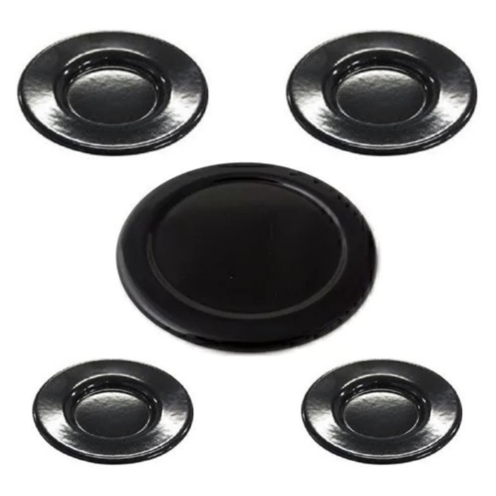 Kit Espalhador Fogão Atlas Mônaco Glass Moderno 5 Bc 1GT 2G 2P  Diâm. do Espalhador Gd Ø 11,7 - Md. Ø 8,0 - Pq Ø 6,8 Cm