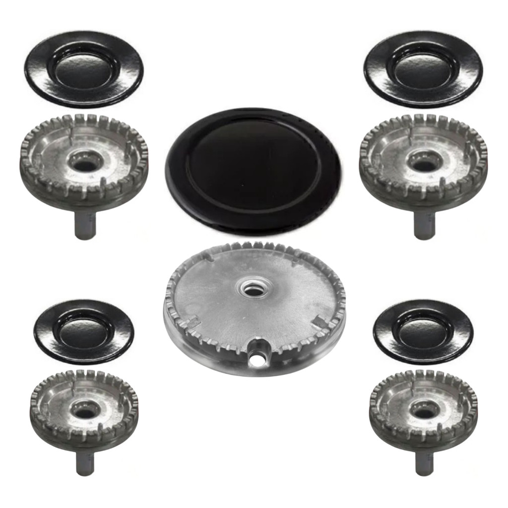 Kit Queimador + Espalhador Fogão Atlas Fastcook 5Bc 1GT 2G 2P Diâmetro do Espalhador Gd Ø 11,7 Md. Ø 8,0 Pq. Ø 6,8 Cm