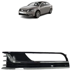 Moldura Grade Milha Passat 2011 2012 2013 2014 2015 Black Piano Com Friso Cromado