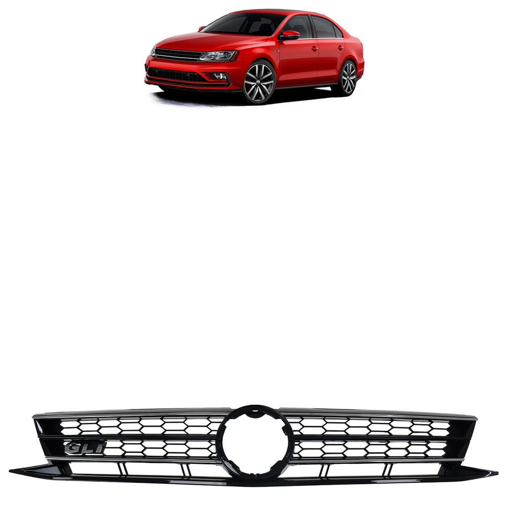Grade Dianteira Jetta GLI 2015 2016 2017 Black Piano Friso Cromado em Oferta na Shopee
