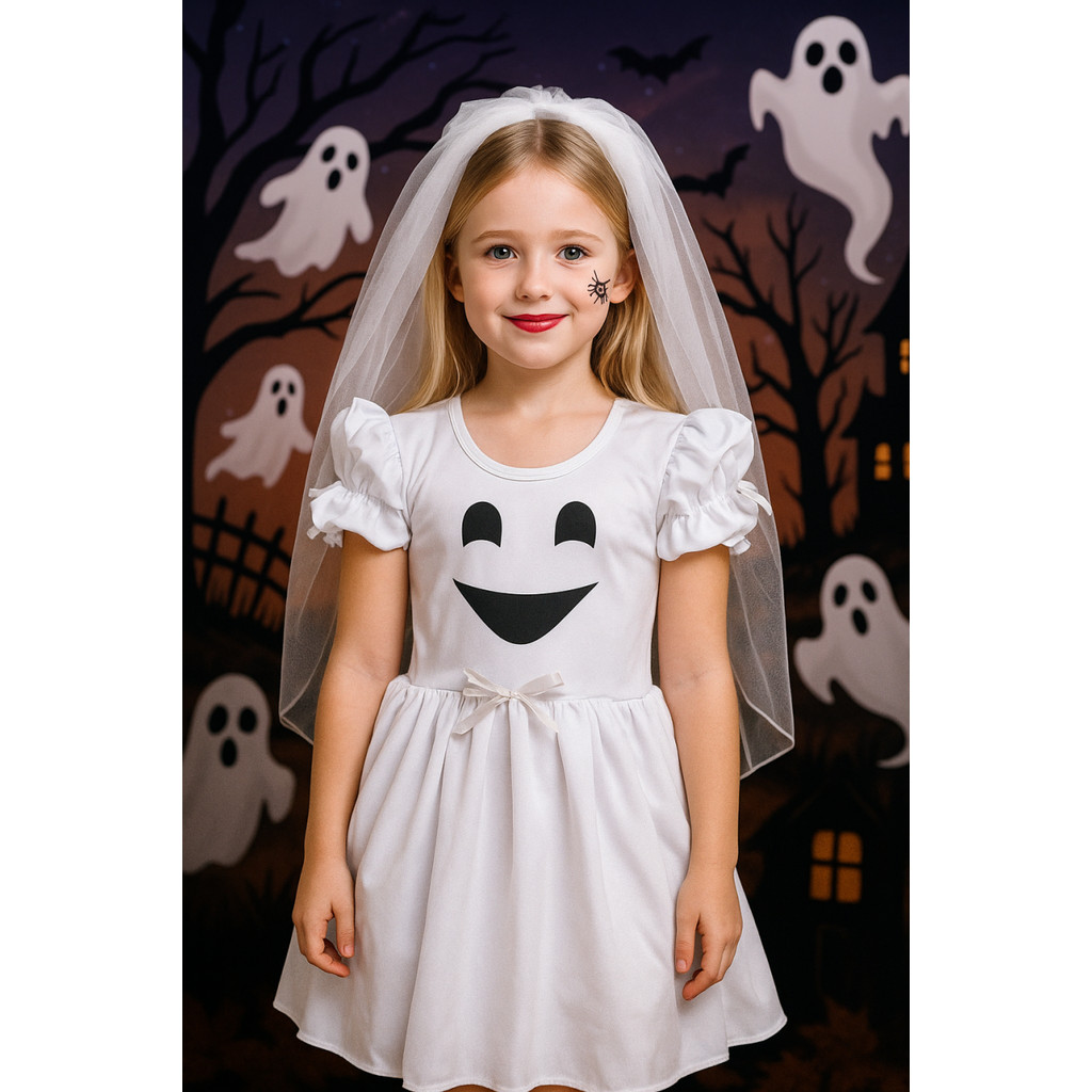 Fantasia Infantil Fantasma Para Festa Halloween